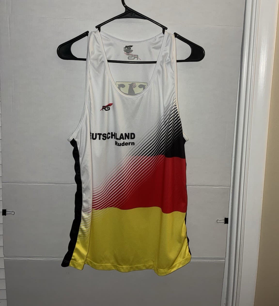 RS Deutschland Rudern Sleeveless Jersey Top Men's L Regular Polyester Multicolor
