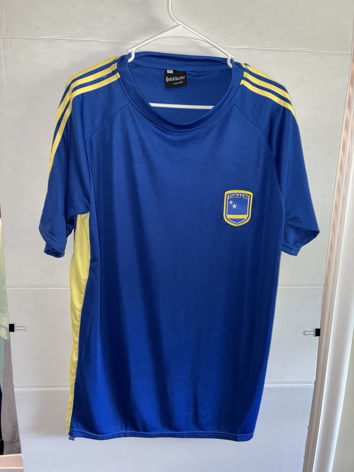 Quick Surfer Curaçao Soccer Jersey Shirt Blue/Yellow Size XL - Thumbnail 2