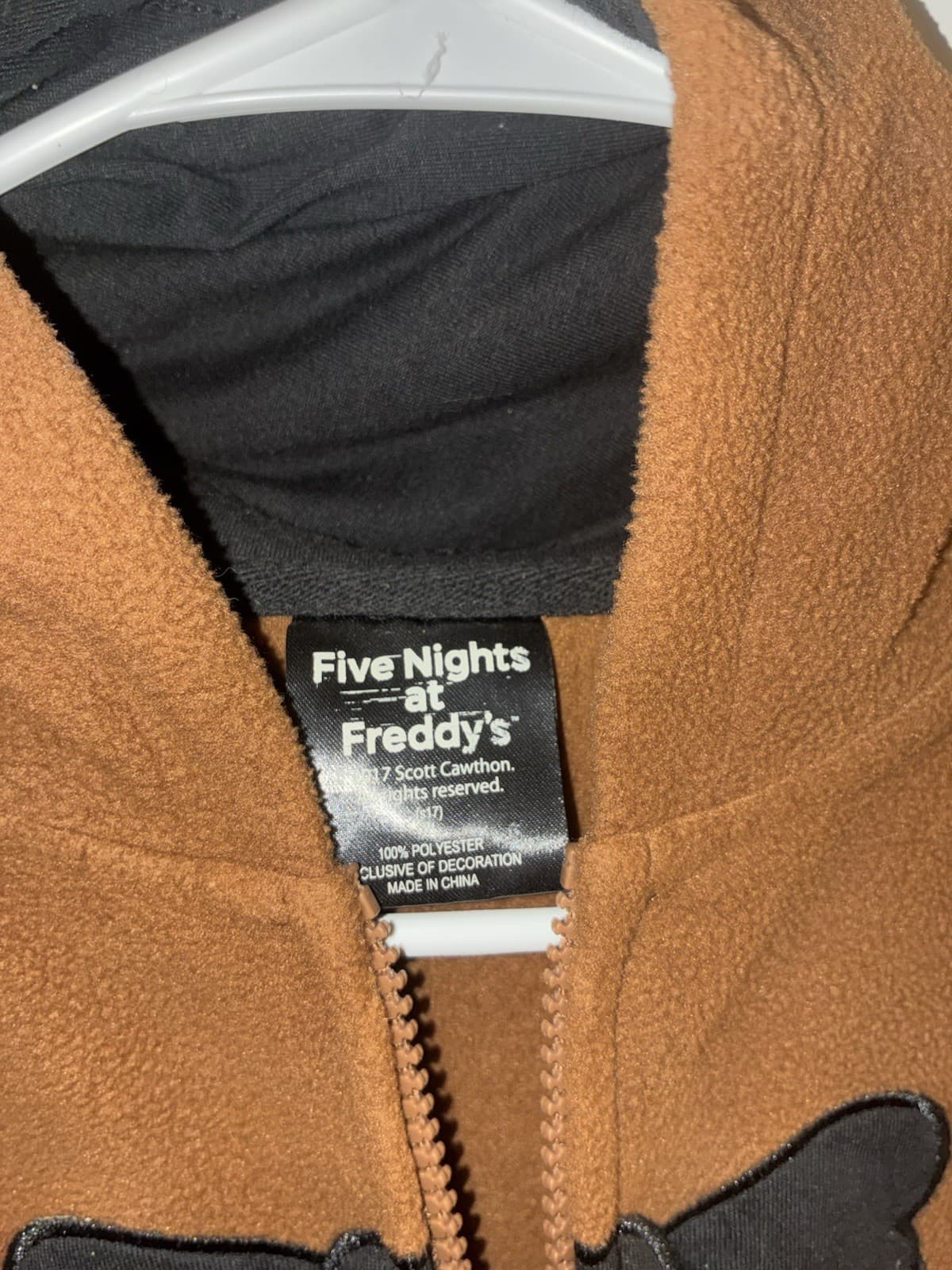 Five Nights at Freddy's Freddy Fazbear Costume Hoodie Brown/Black Youth XL - Thumbnail 2