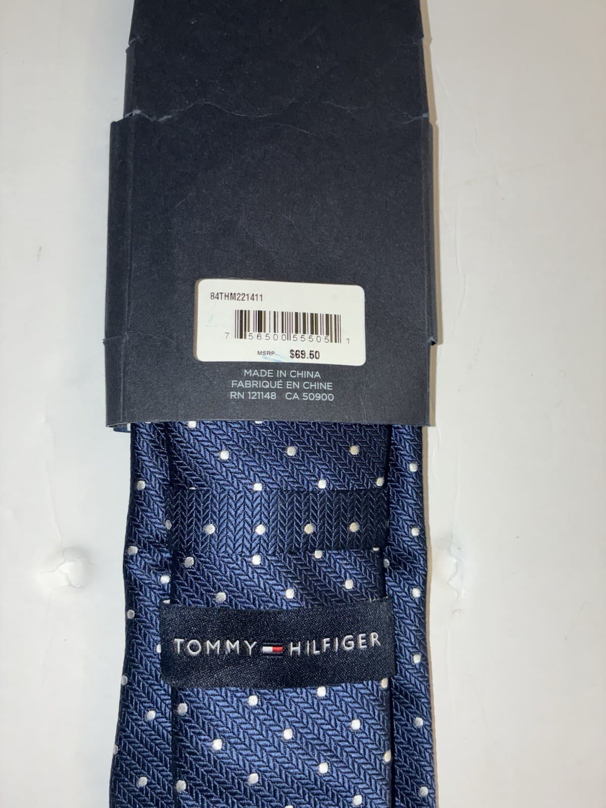 Tommy Hilfiger Men's 2-Piece Tie & Pocket Square Set Blue Polka Dot Woven - Thumbnail 3