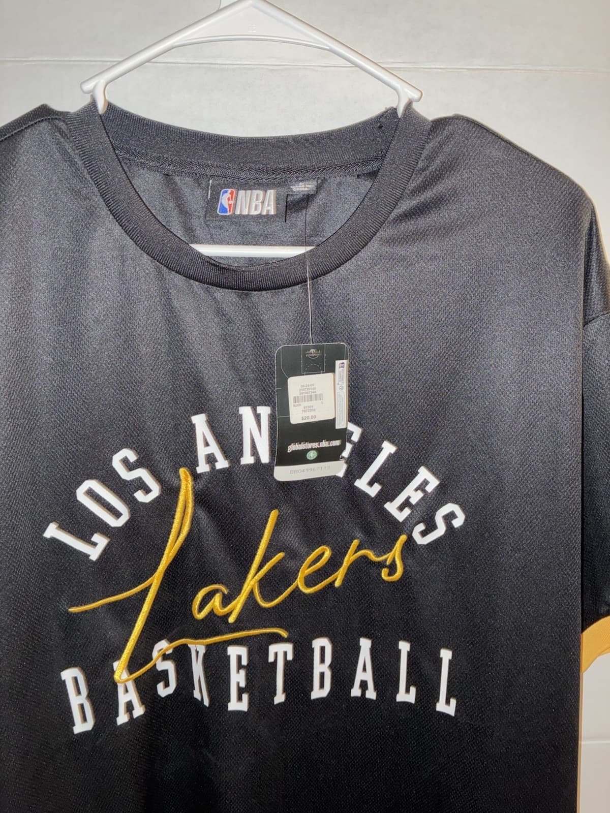 NWT NBA Los Angeles Laker Blk/Gold Basketball Shirt, Size L, Officially Licensed - Thumbnail 3