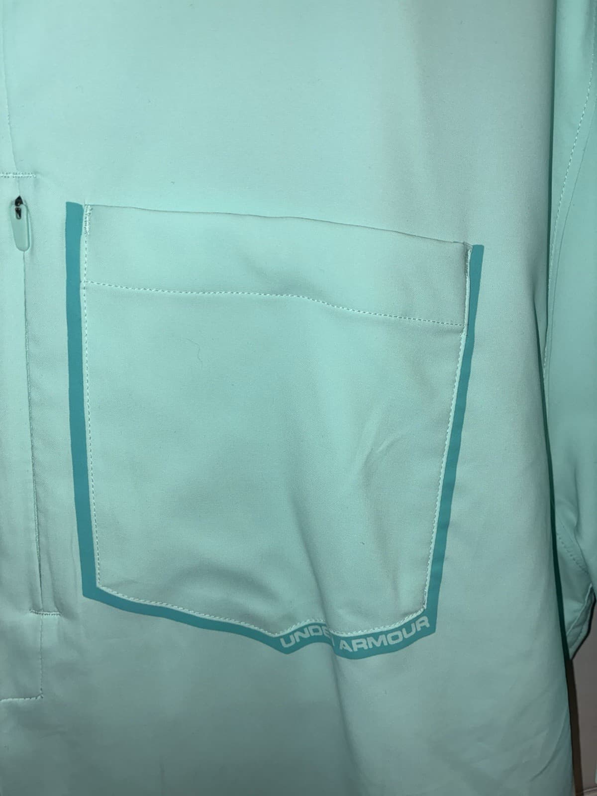 Under Armour HeatGear Men's Large Fitted Button-Up Shirt Pockets Sea-foam - Thumbnail 2