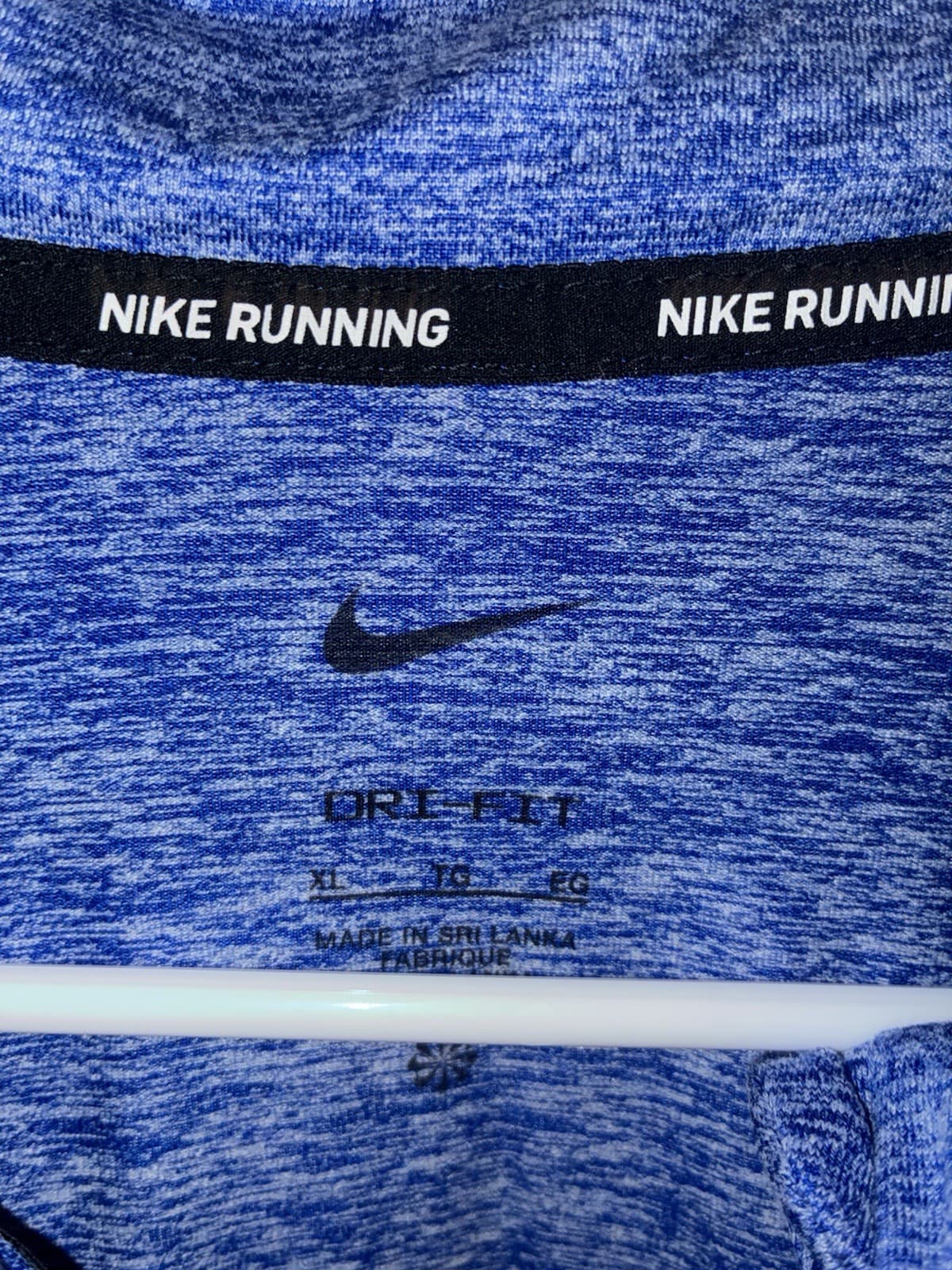 Nike Dri-FIT XL Running Men’s Blue Solid 1/4 Zip Mock Neck Long Sleeve - Thumbnail 2