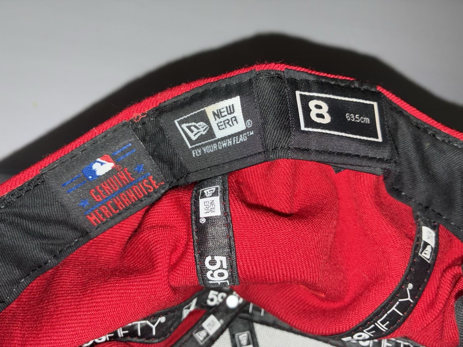 New Era 59FIFTY New York Yankees MLB Fitted Cap Size 8 White/Red/Blue - Thumbnail 3