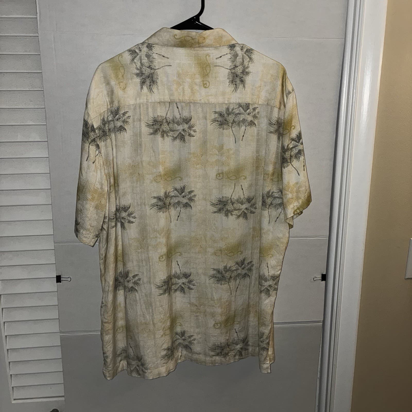 Kona Wind Men's L Hawaiian Tropical Palm SS Button-Up Spread Collar Pockets - Thumbnail 4