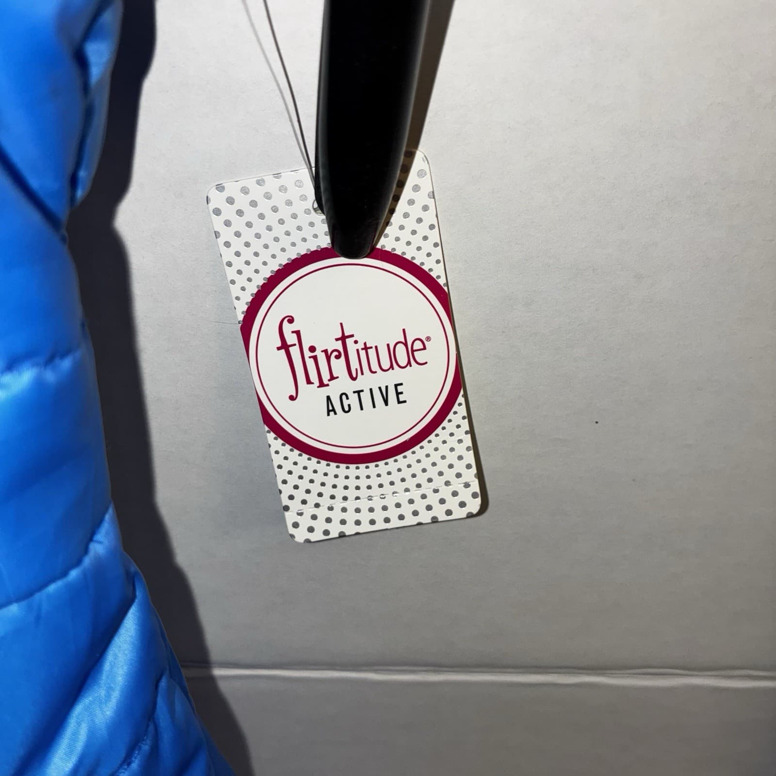 Flirtitude Active Women’s Blue Puffer Vest Full Zip Nylon Mid-Length Size L - Thumbnail 3