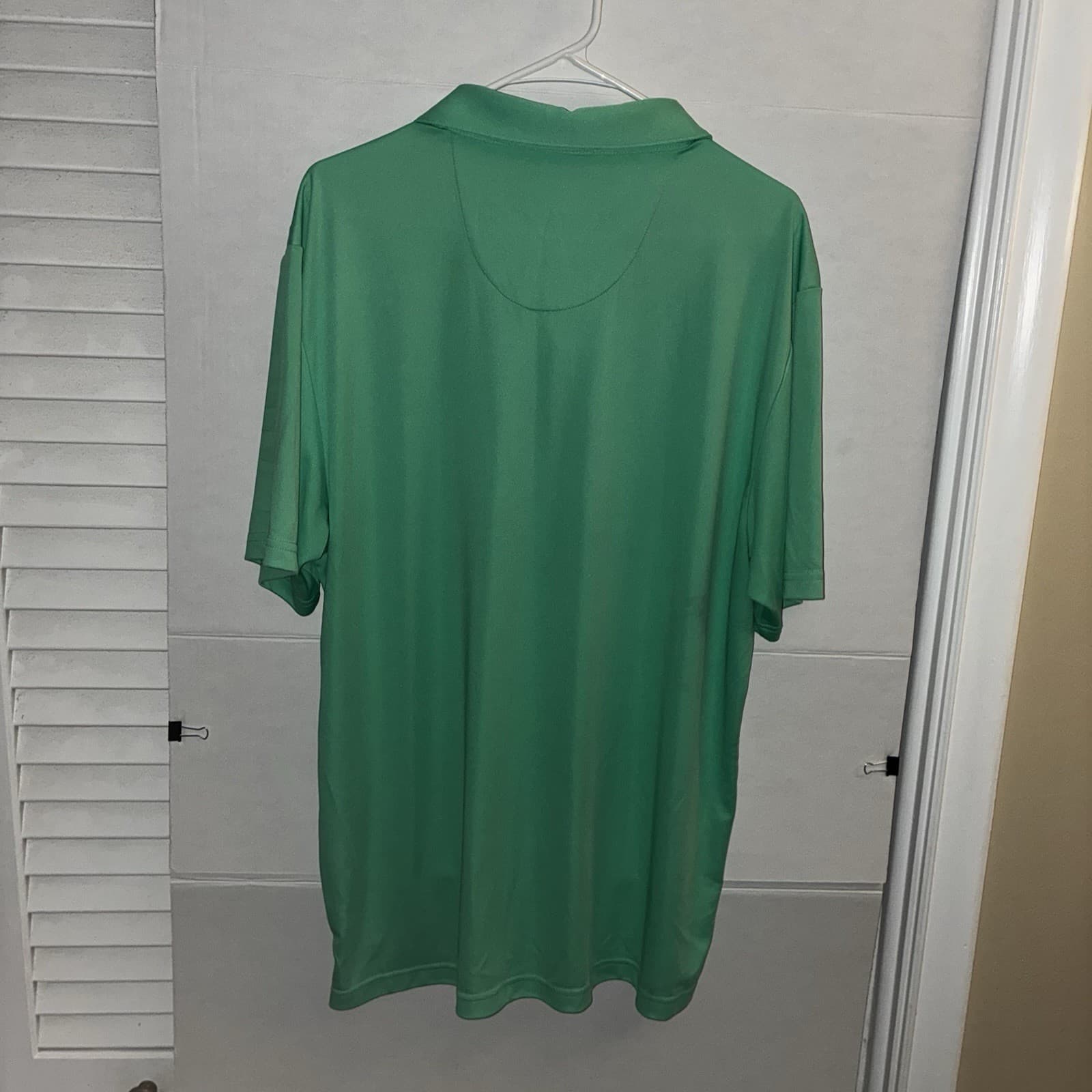 Jack Nicklaus Men's Green Solid Knit Short Sleeve Polo XL Embroidered Bear Golf - Thumbnail 4