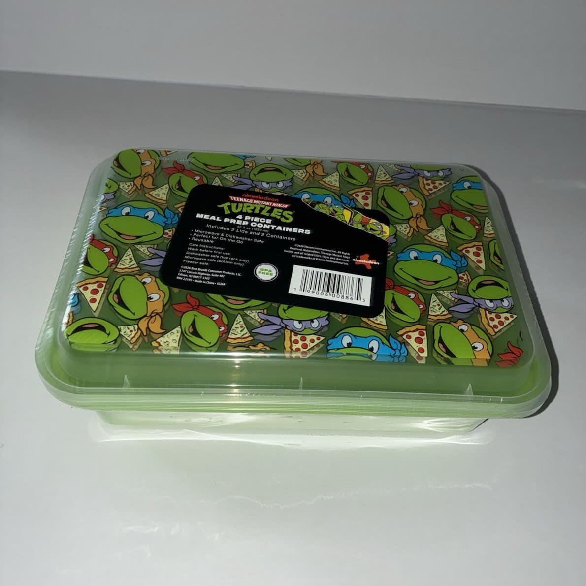 Sealed Nickelodeon TMNT Kids 4-Piece Meal Prep Containers 2-Piece Snap Lids