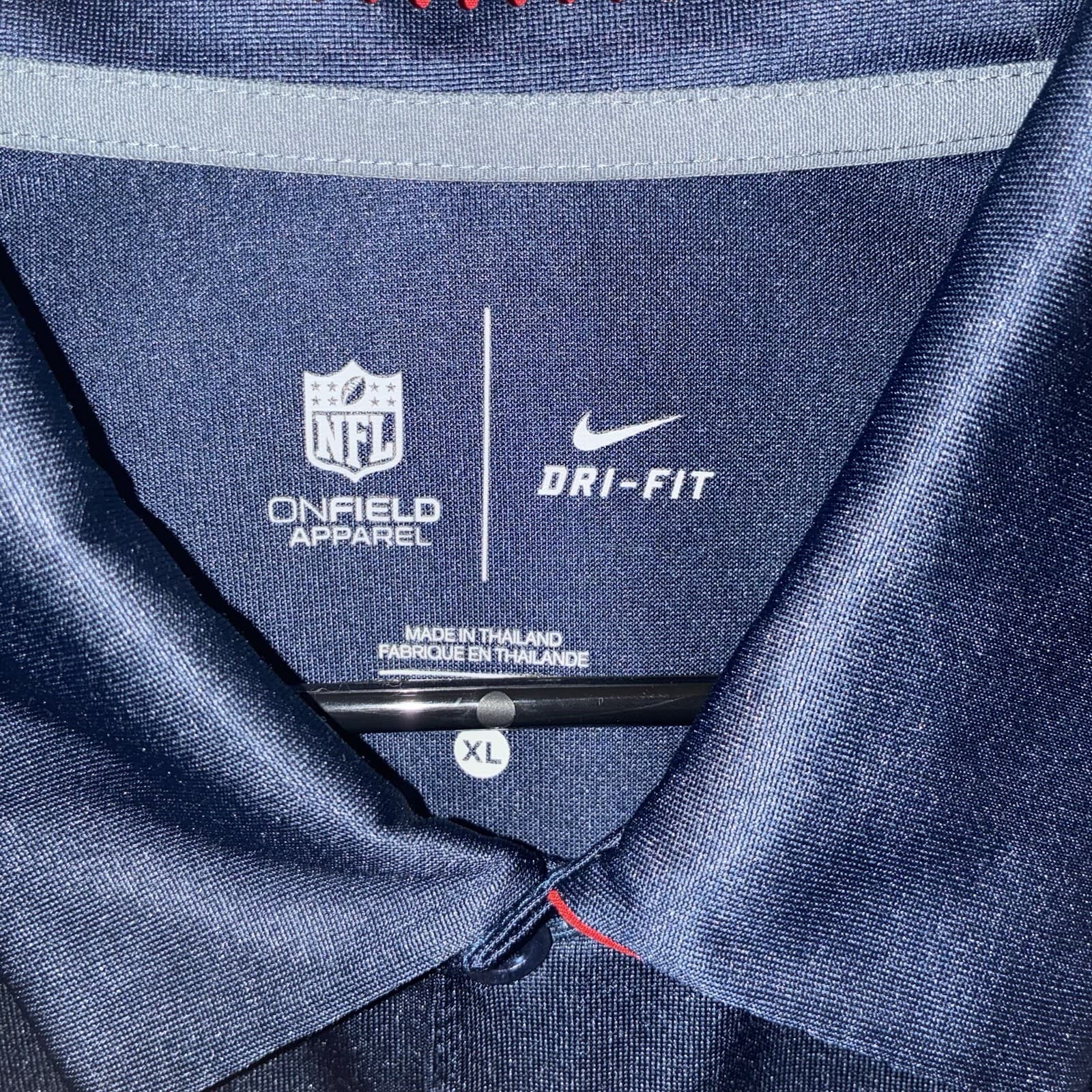 Nike New England Patriots NFL Dri-FIT On-Field Polo Shirt Navy Men’s XL - Thumbnail 2