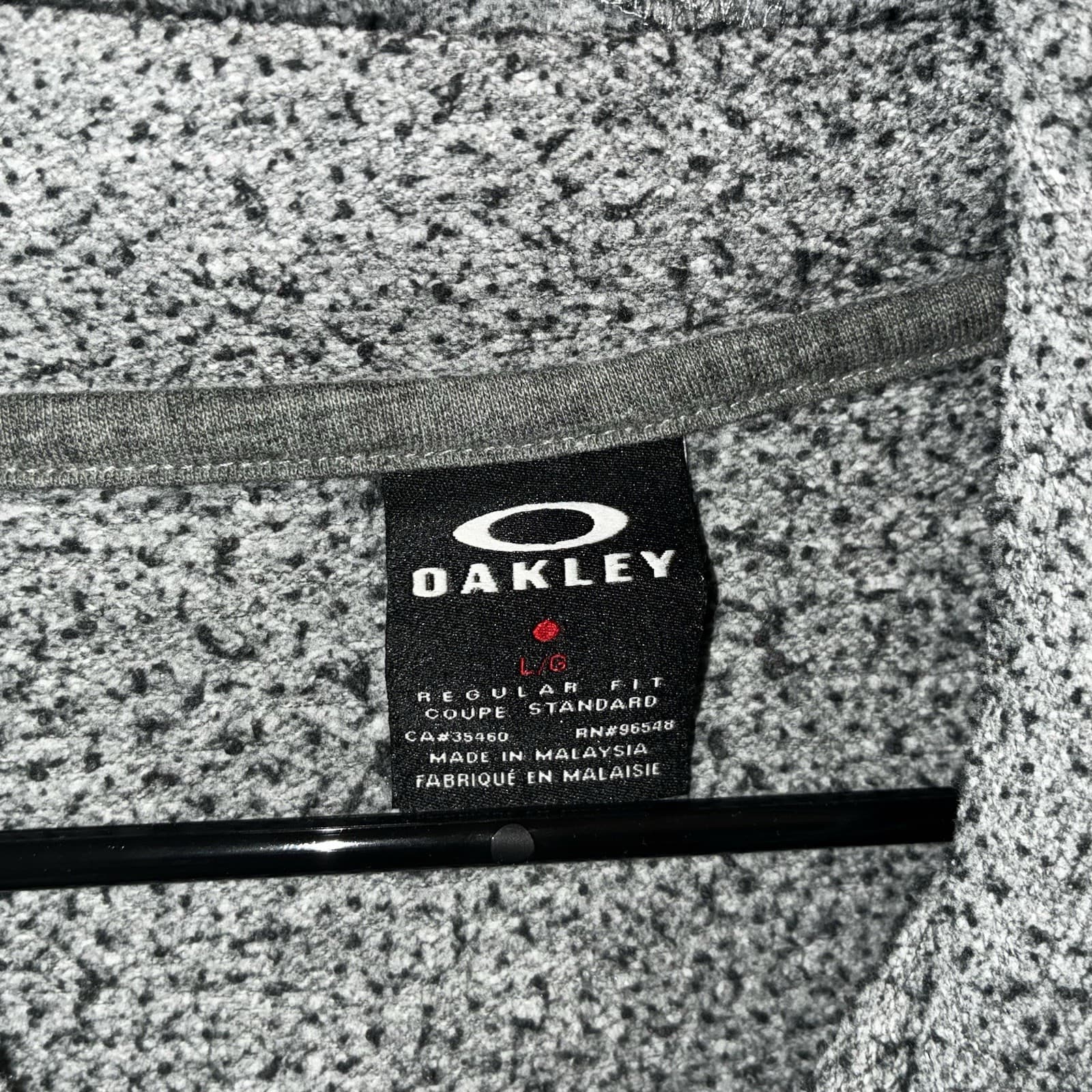 Oakley Men's L Gray Graphic Logo Fleece Pullover Hoodie w/ Pockets - Thumbnail 2
