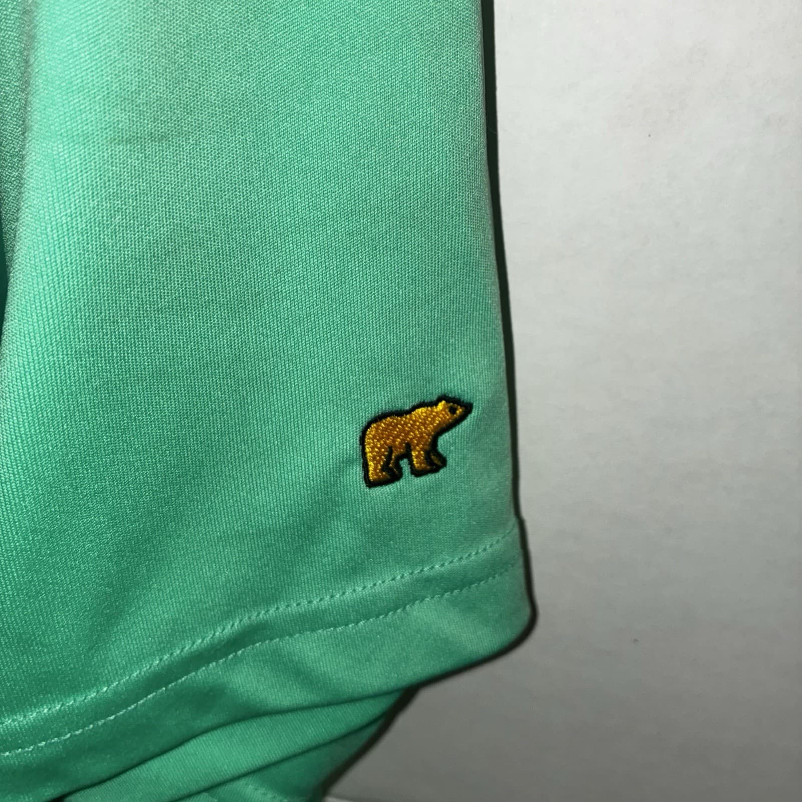 Jack Nicklaus Men's Green Solid Knit Short Sleeve Polo XL Embroidered Bear Golf - Thumbnail 3