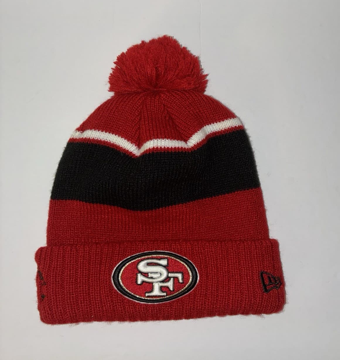 New Era San Francisco 49ers NFL Knit Pom Beanie Hat Red Black White