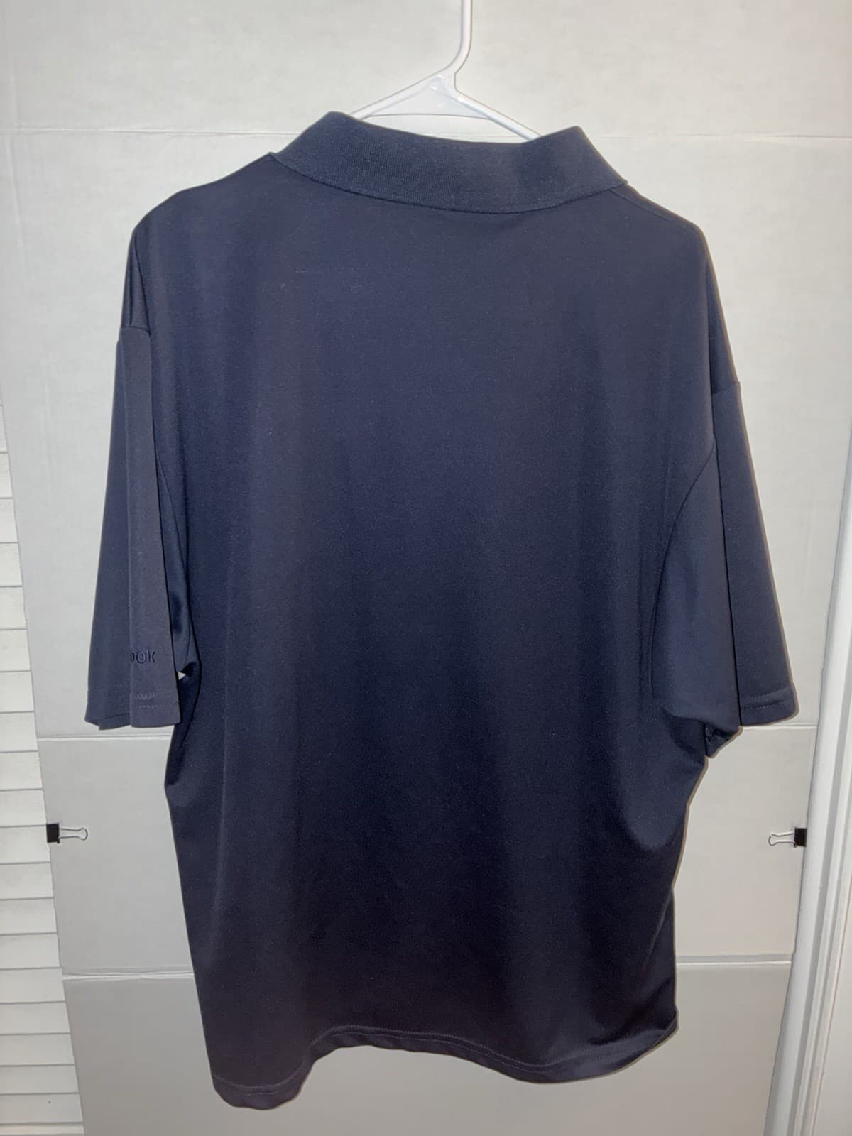 Yengling Men's Navy White Colorblock Short Sleeve Logo Polo Shirt Size L - Thumbnail 3