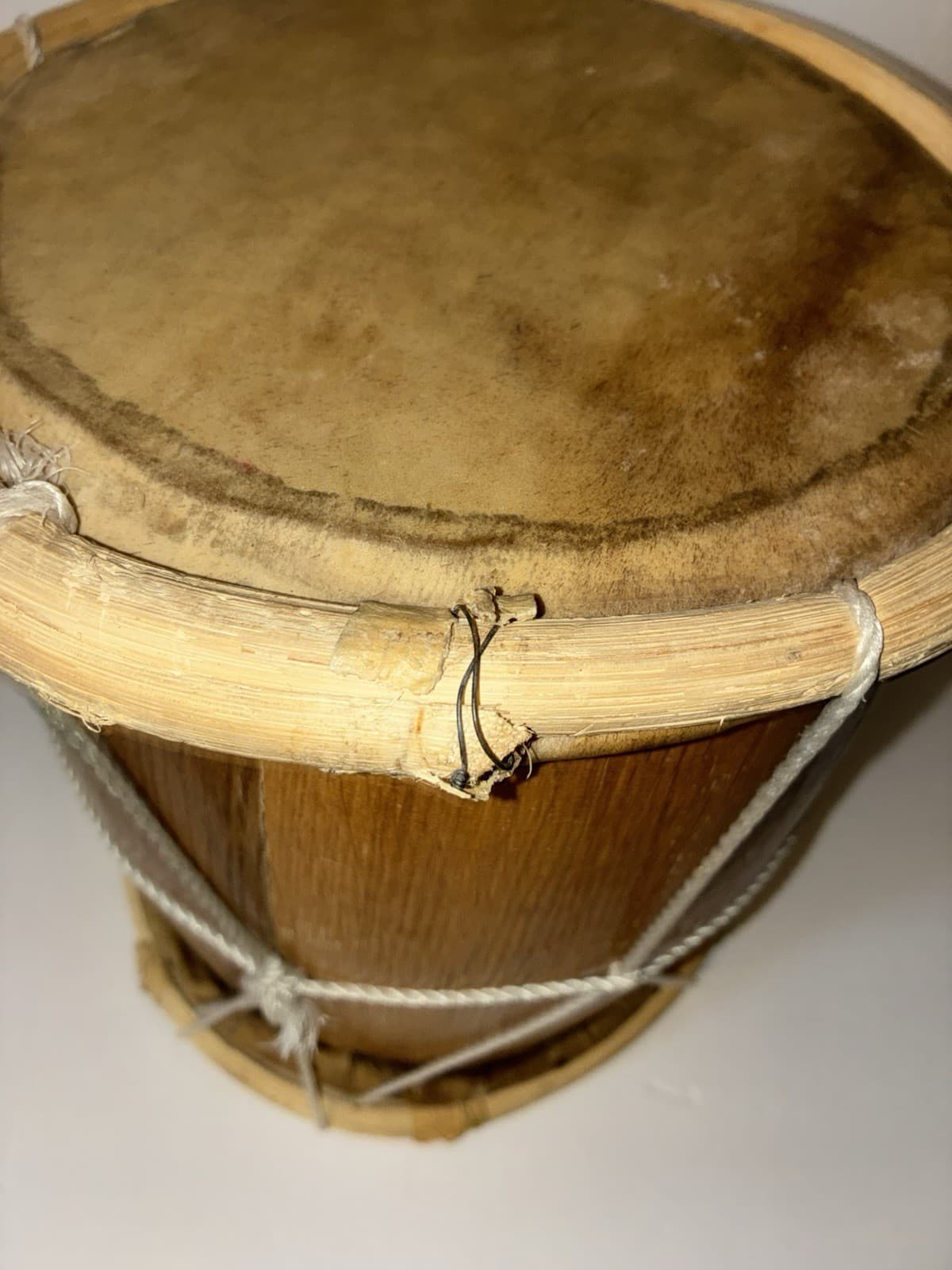 Rope-Tension Drum - Wood, Leather & Rope Analog Hand Drum - Thumbnail 3