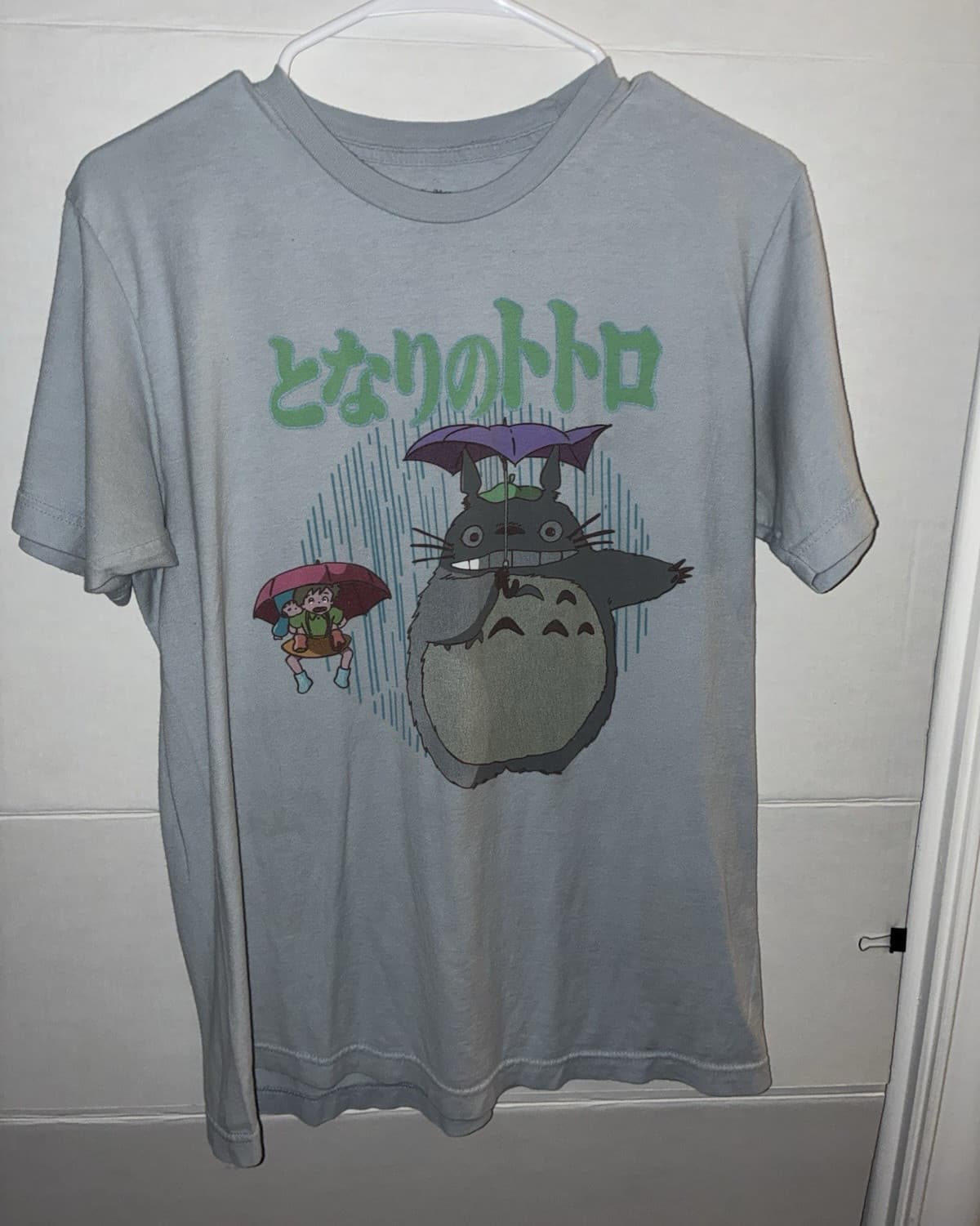 Bioworld My Neighbor Totoro Gray Graphic Print Cotton Crew Neck Tee Shirt M