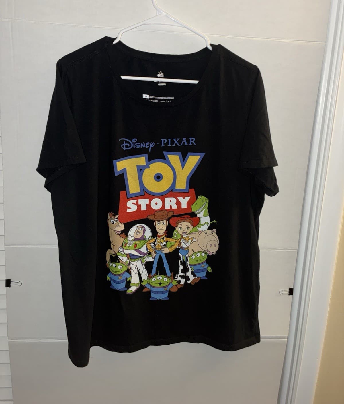 Disney Original Pixar Toy Story Graphic T-Shirt Adult Black Tee Size 2XL