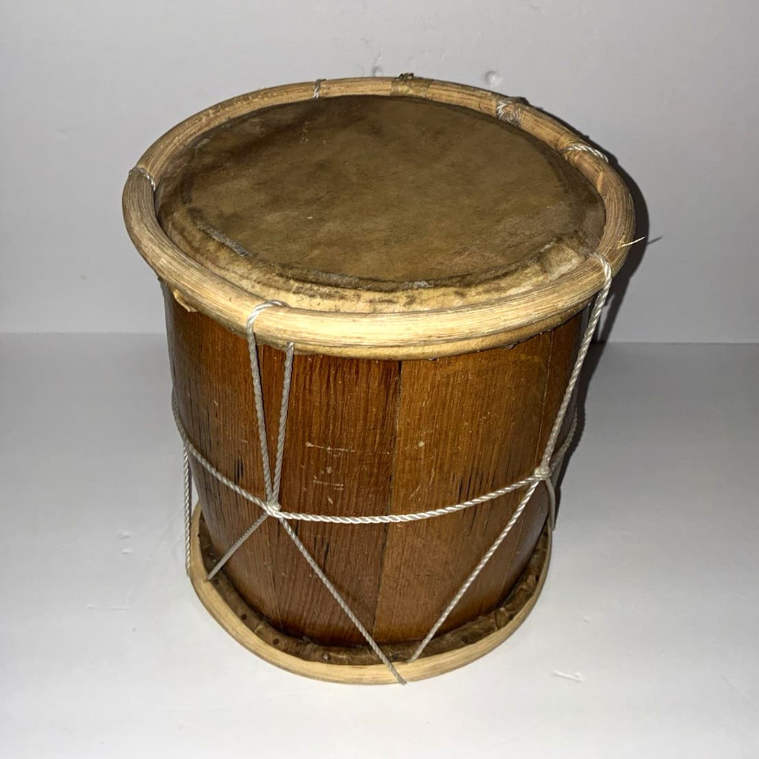 Rope-Tension Drum - Wood, Leather & Rope Analog Hand Drum