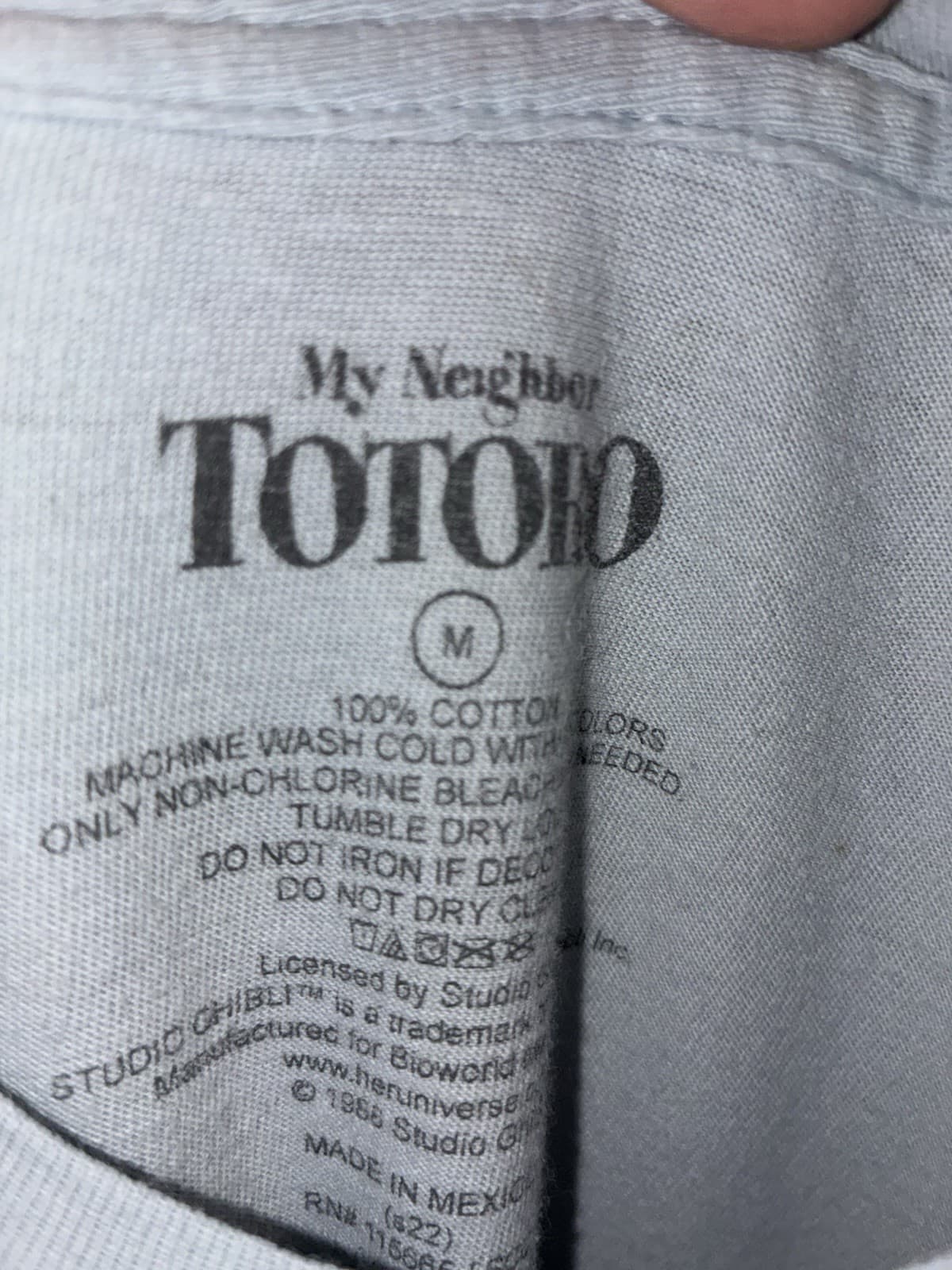 Bioworld My Neighbor Totoro Gray Graphic Print Cotton Crew Neck Tee Shirt M - Thumbnail 2