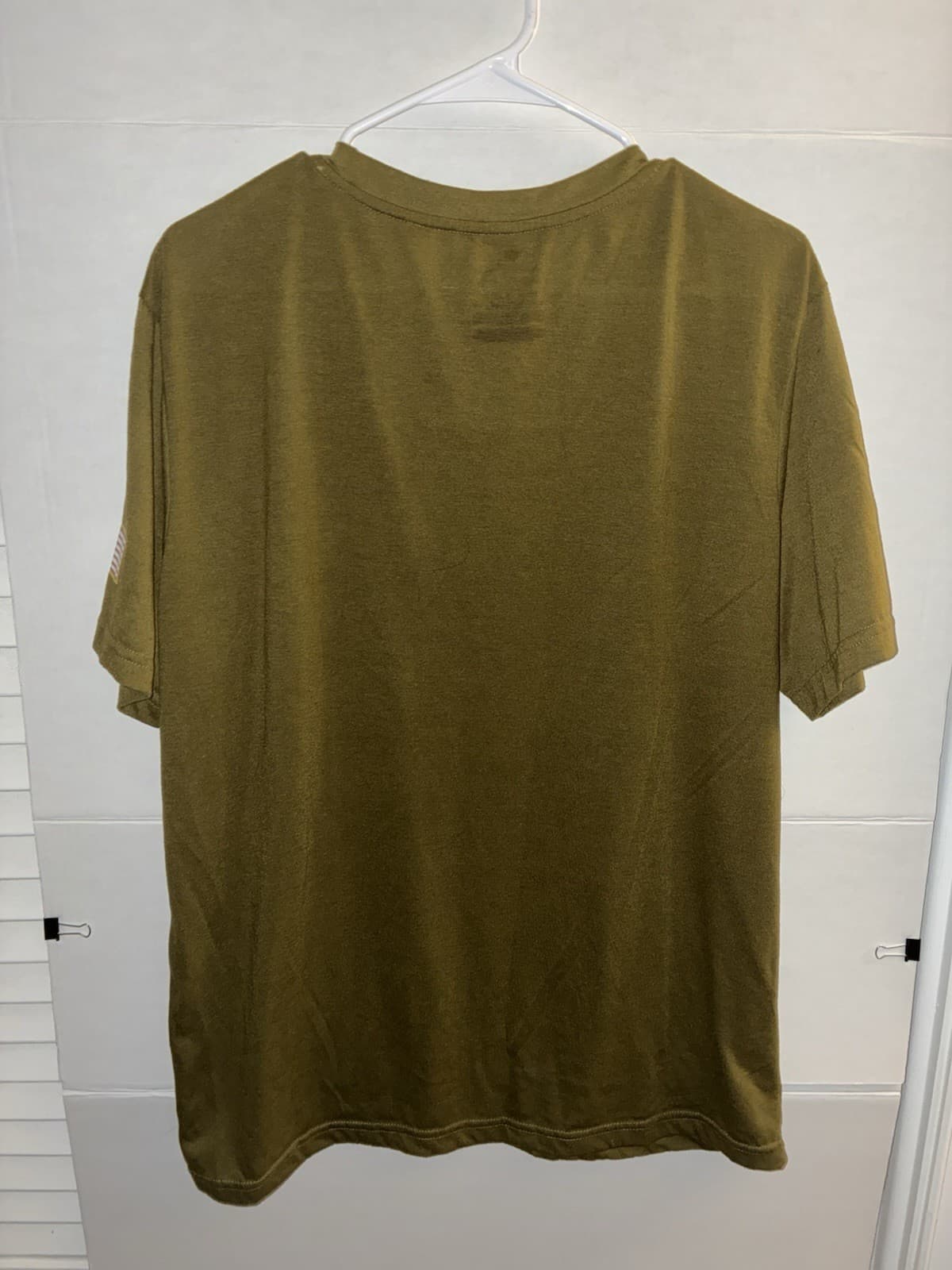 Nike Pittsburgh Penguins NHL Camo Logo USA Flag Sleeve Olive Green T-Shirt - Thumbnail 4