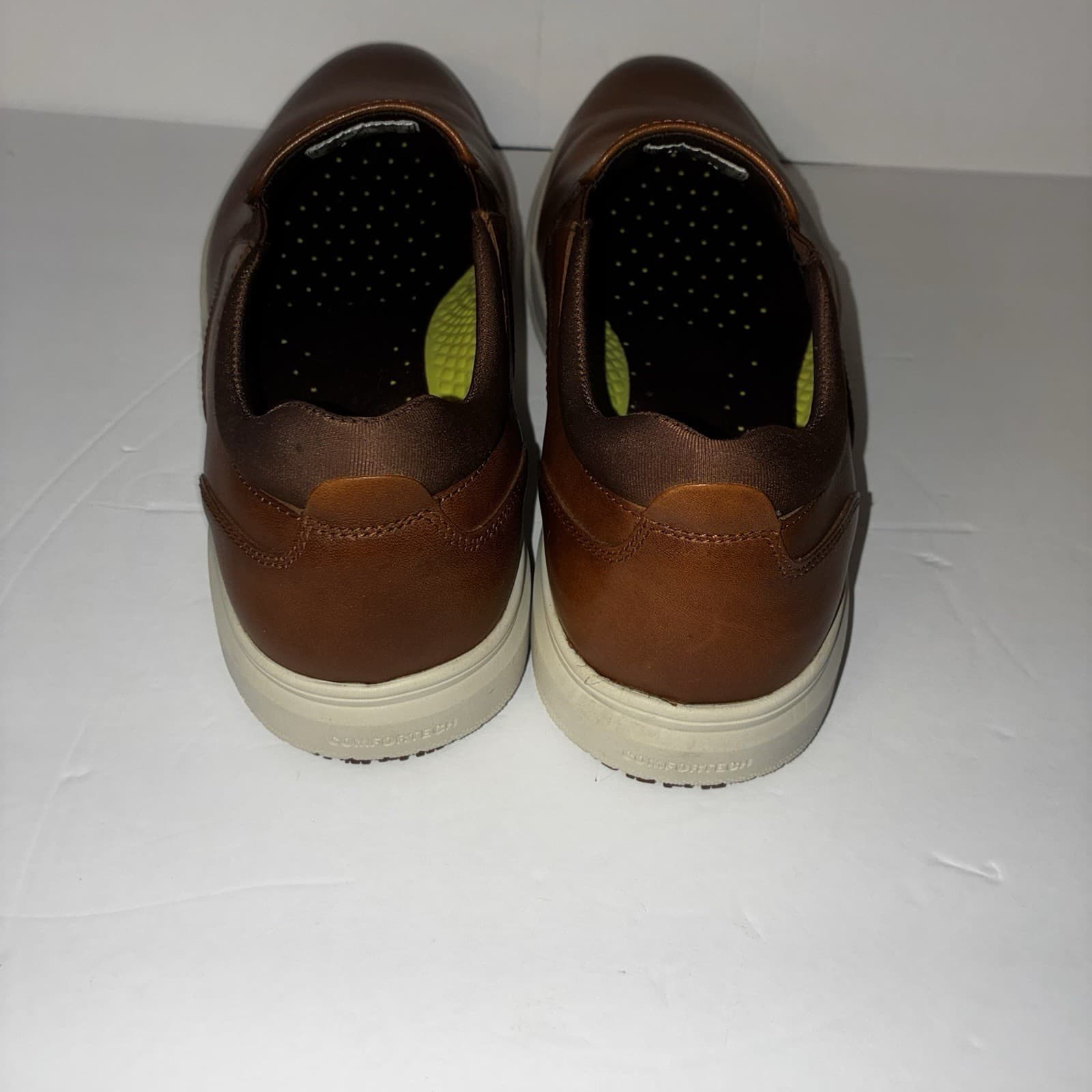 Florsheim Men’s Slip-On Casual Shoes Brown Leather Round Toe US Size 11eee - Thumbnail 5
