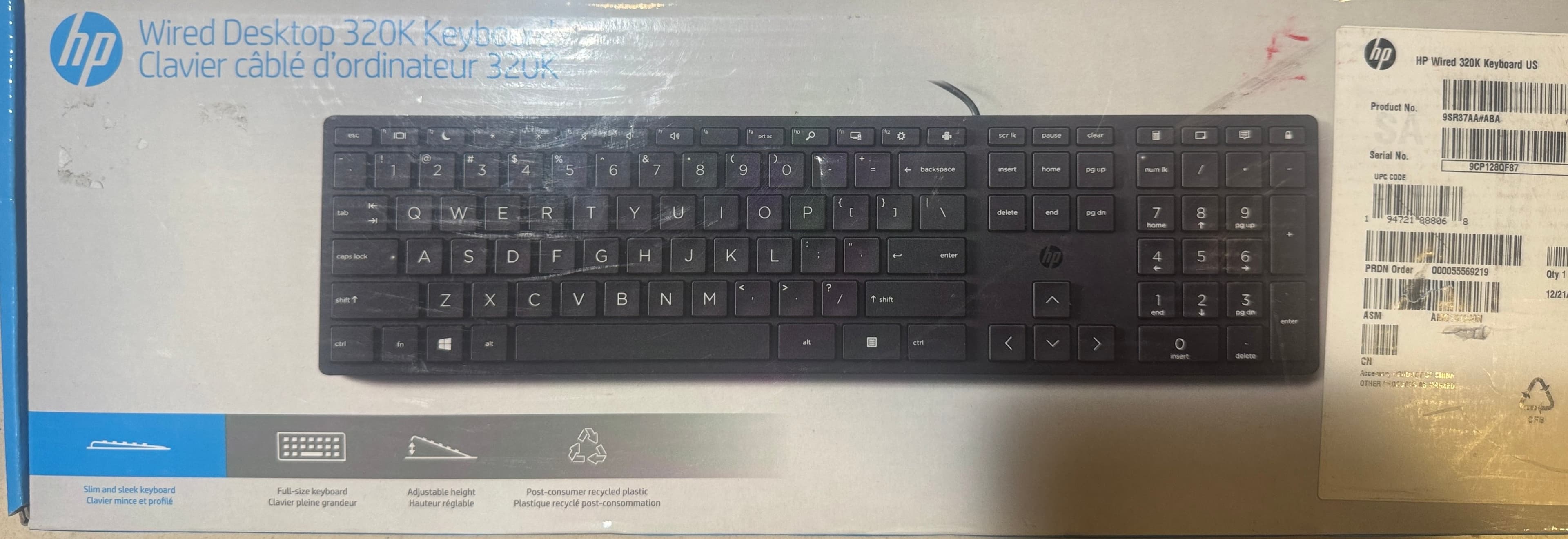 HP Wired Desktop 320K Keyboard 9SR37AAABA
