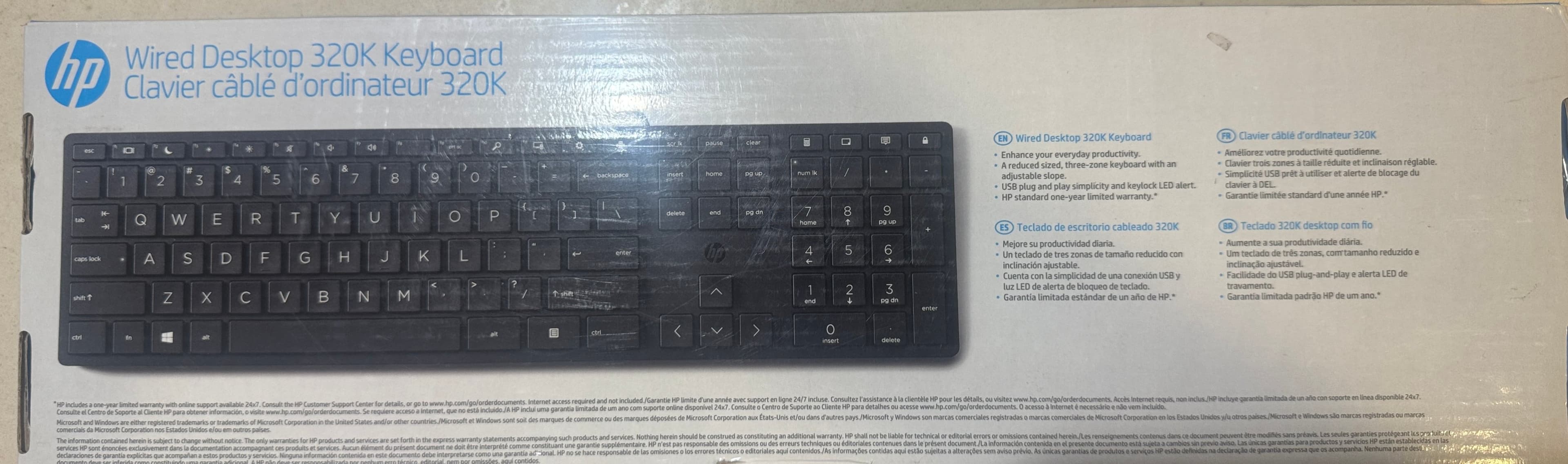 HP Wired Desktop 320K Keyboard 9SR37AAABA - Thumbnail 2
