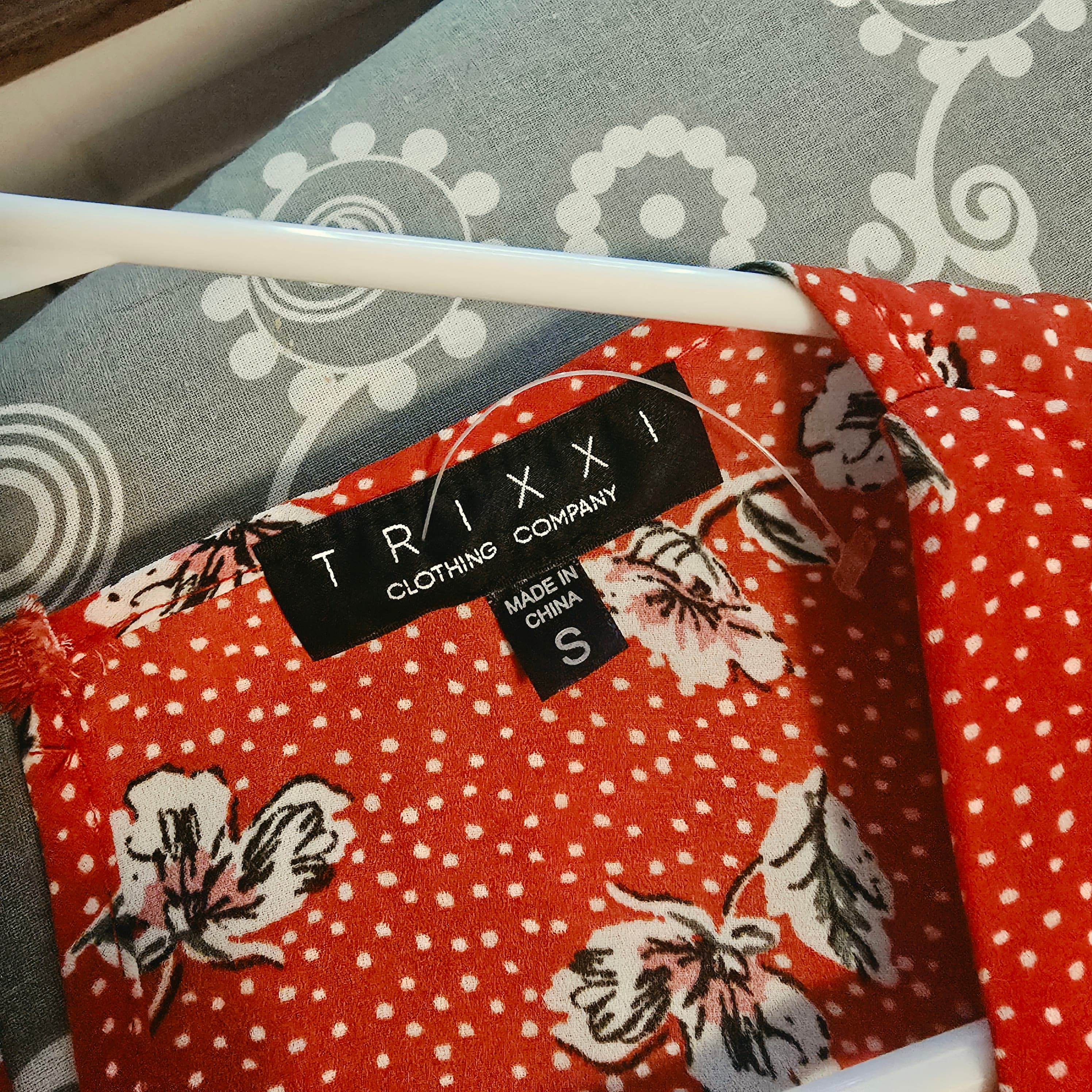 Trixxi Red Floral Polka Dot Skort Dress Small - Thumbnail 4