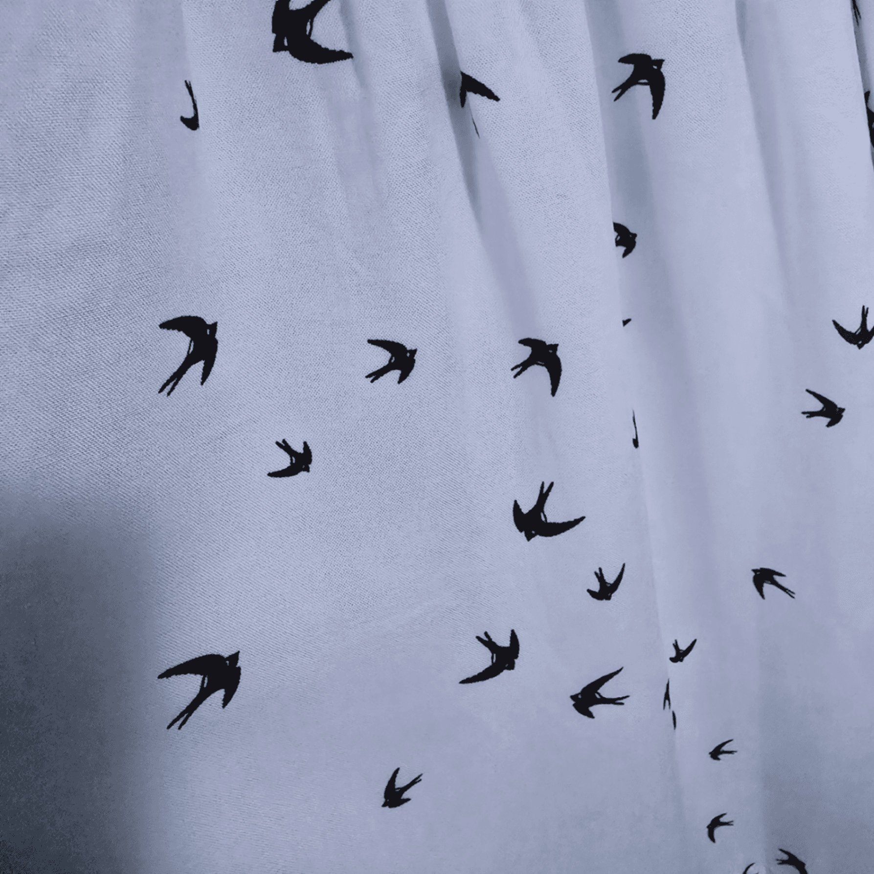 Purple Snow White Bird Print Dress Size S - Thumbnail 3