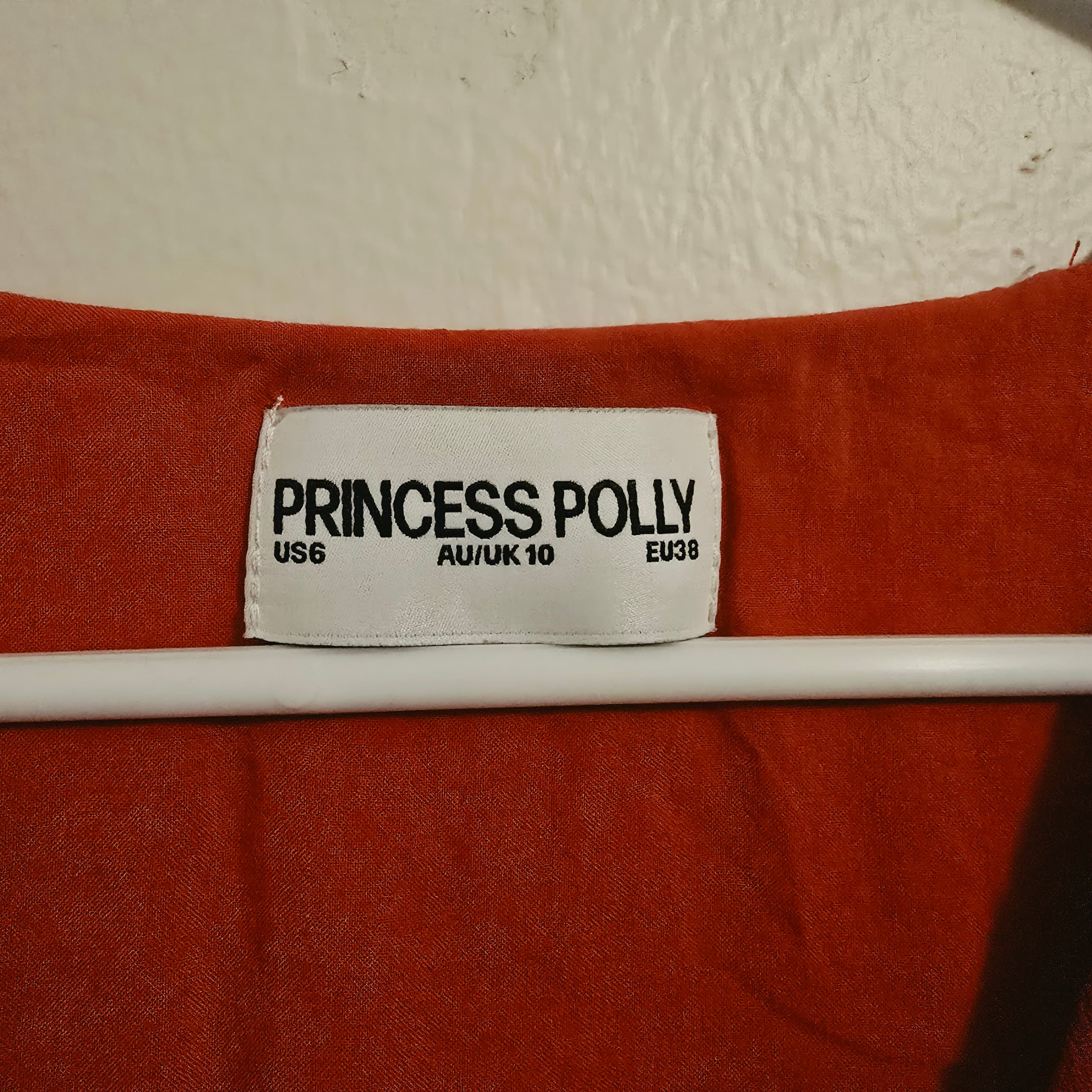 Y2K Princess Polly Red Floral A-Line Dress with Tie Waist - Thumbnail 5