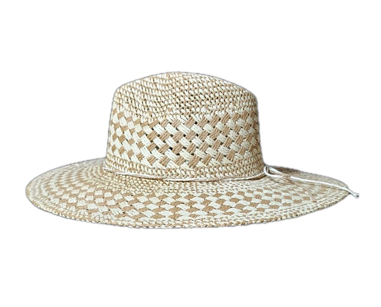 Checkered Straw Weave Sun Hat One Size (Nwt) - Thumbnail 9