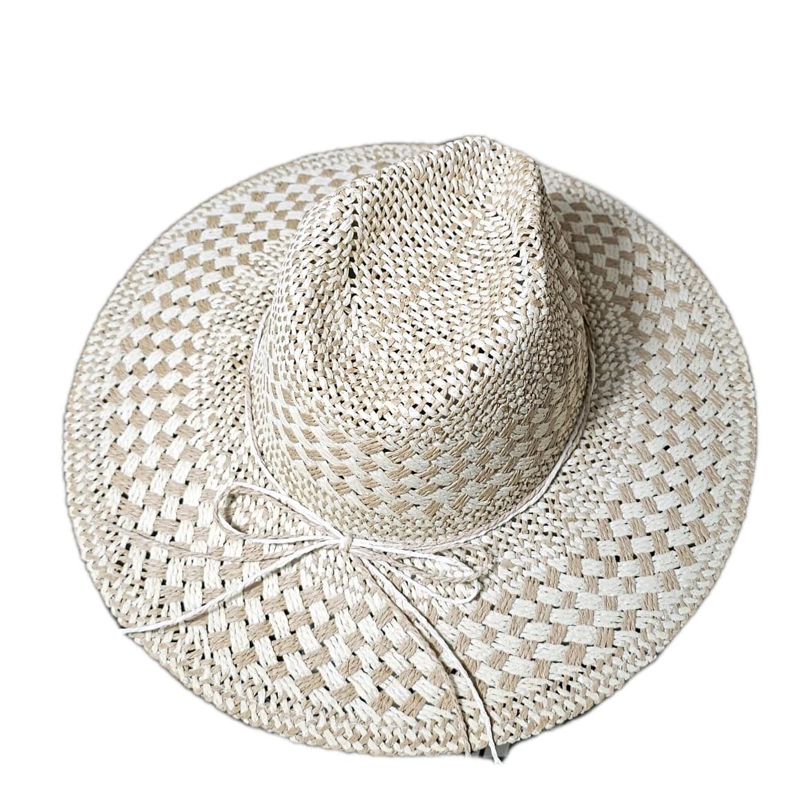 Checkered Straw Weave Sun Hat One Size (Nwt) - Thumbnail 3