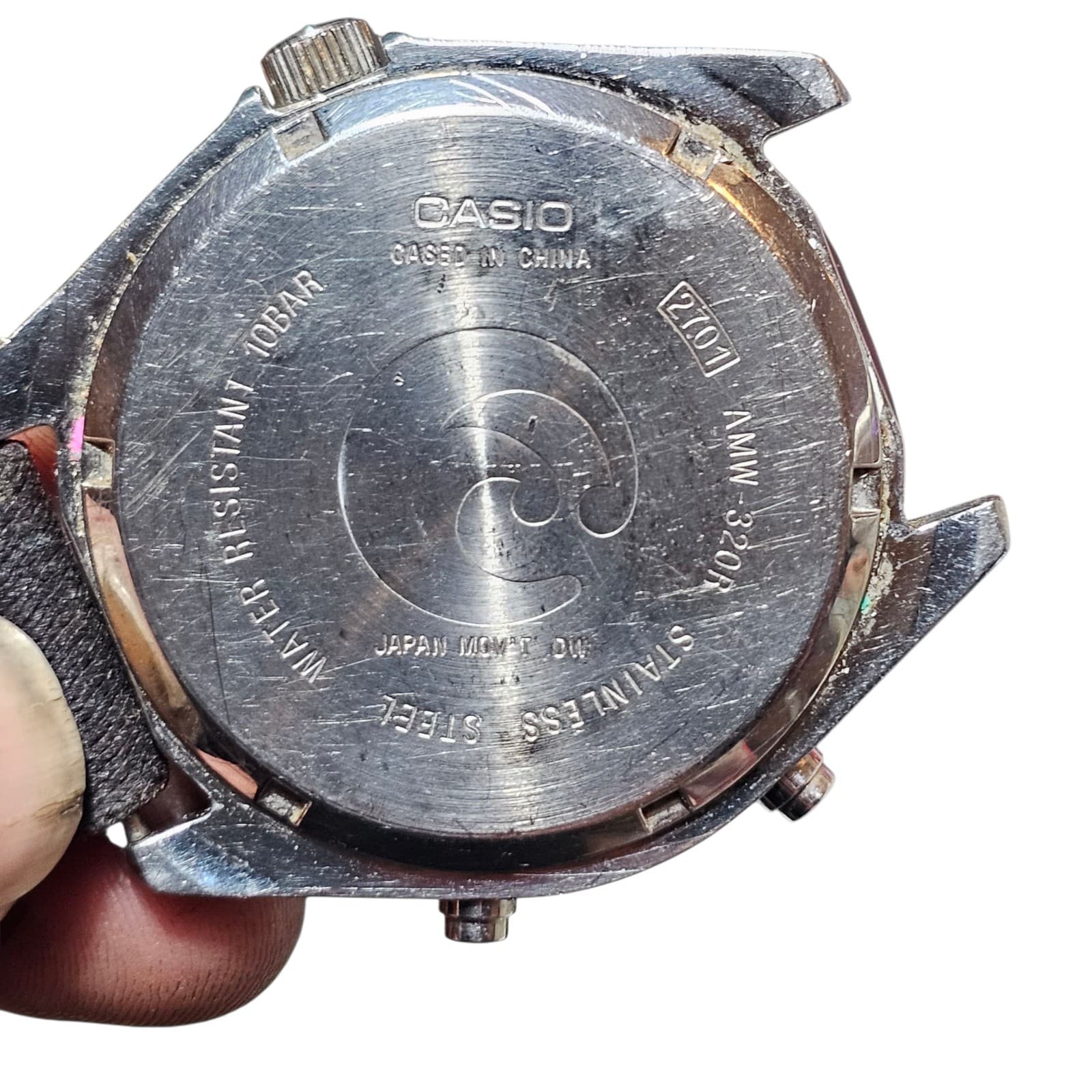 VINTAGE CASIO AMW-320R Arni Rotating Bezel Analog/digital Display New Batt - Thumbnail 5