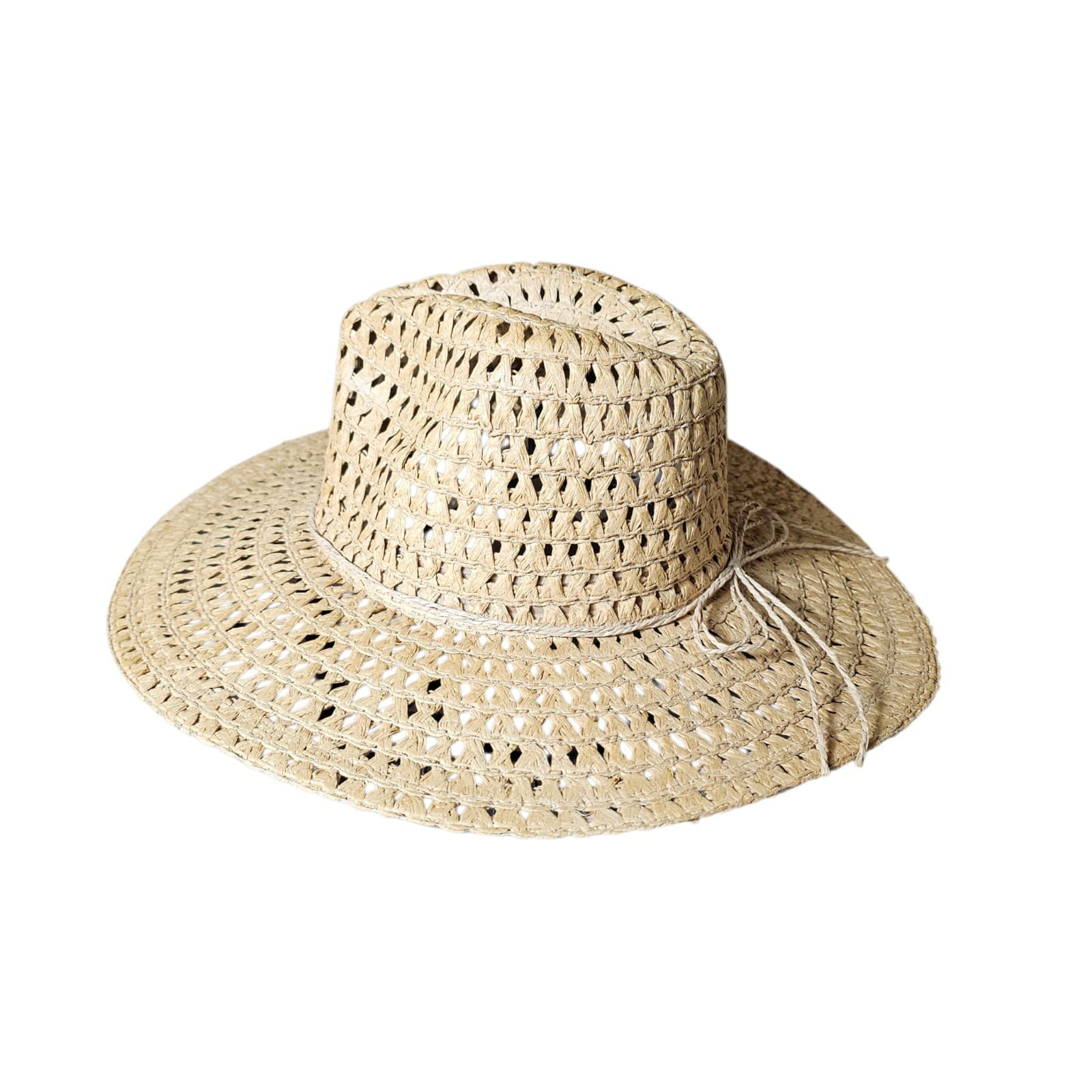 Straw Braid Floppy Sun Hat (Nwt) One Size Fits All - Thumbnail 2
