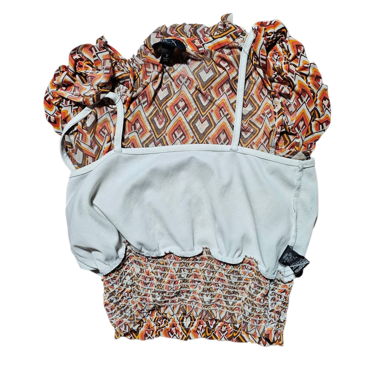 Bcx Womans Geometric Organg Blouse Size M - Thumbnail 6