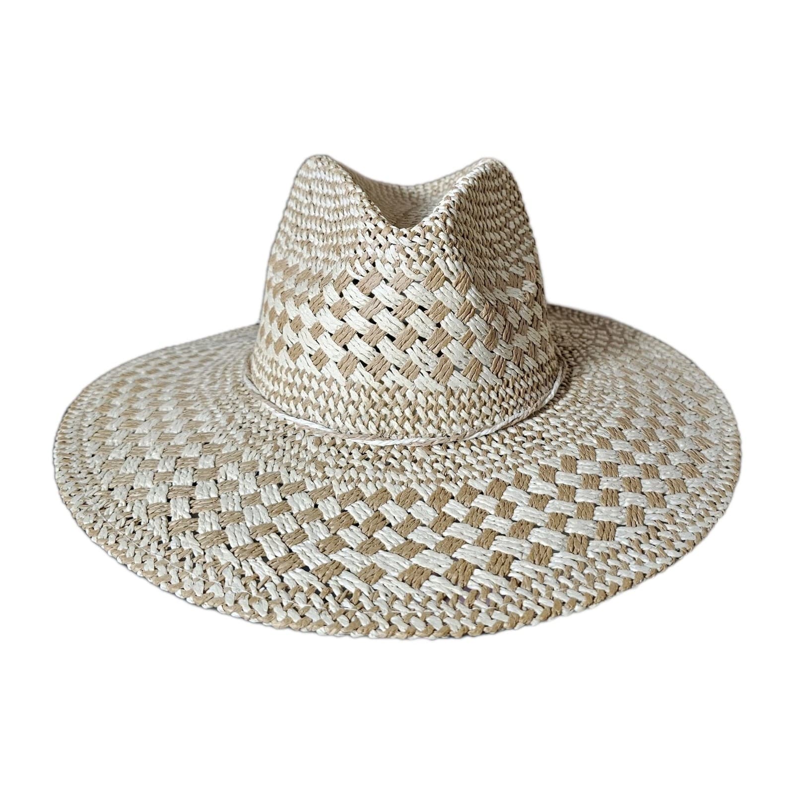 Checkered Straw Weave Sun Hat One Size (Nwt) - Thumbnail 5