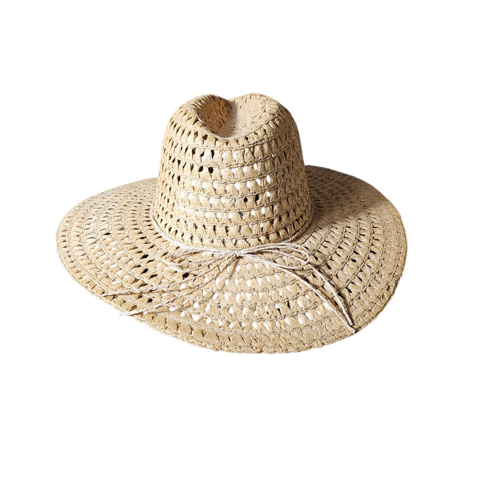 Straw Braid Floppy Sun Hat (Nwt) One Size Fits All