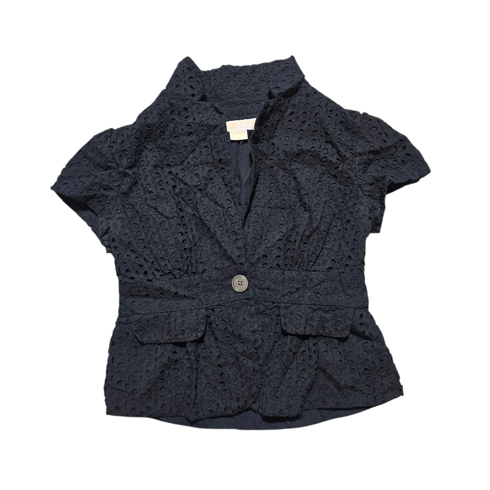 Michael Kors short sleeve eyelet blazer SZ 6