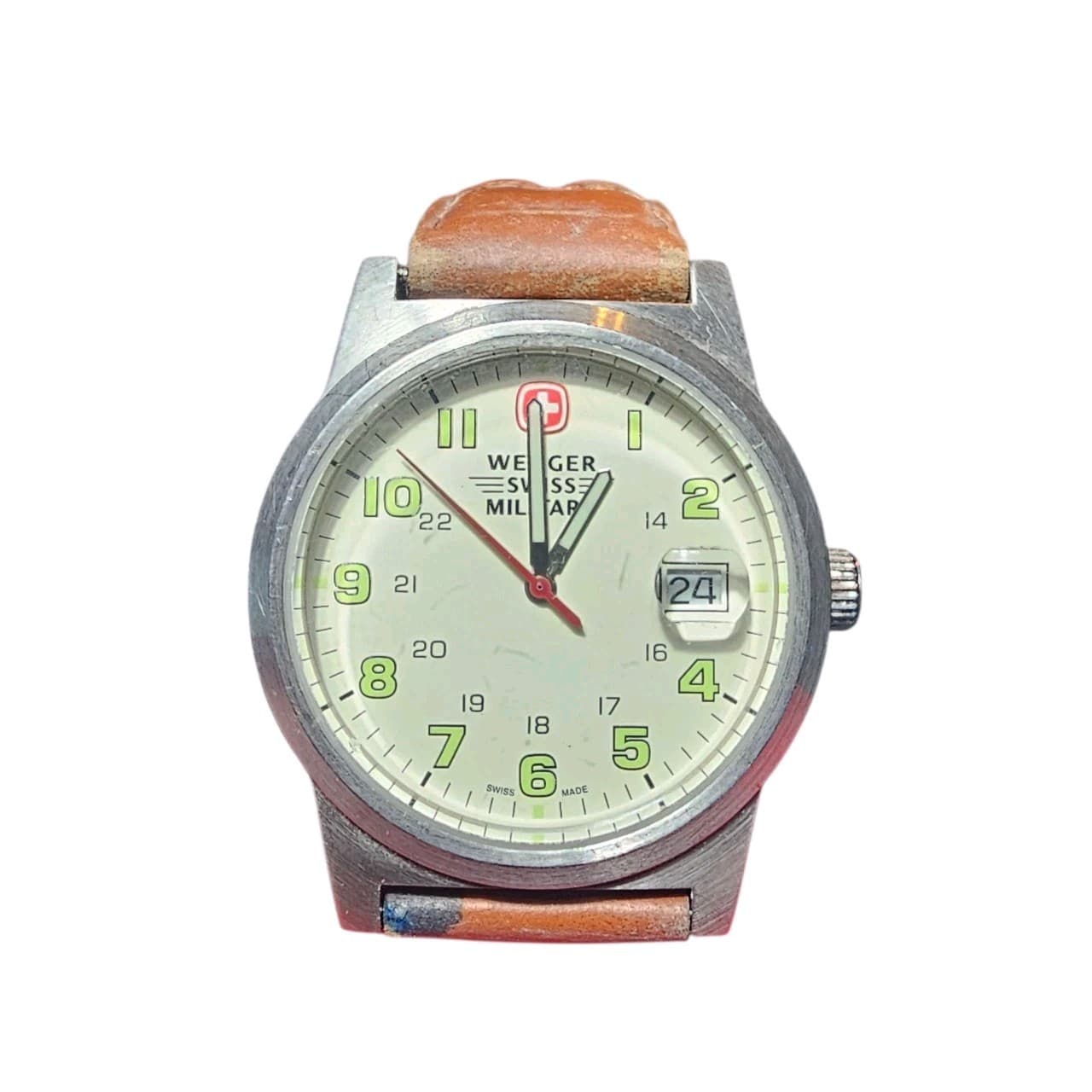 Wenger Swiss Military 7290X Men's Silver Tone Case Swiss Army Needs Battery