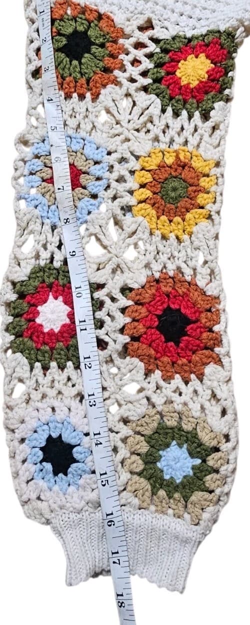 Audry Parks Granny Square Crochet Sleeve Open Front Cardigan Womans Size Med - Thumbnail 9