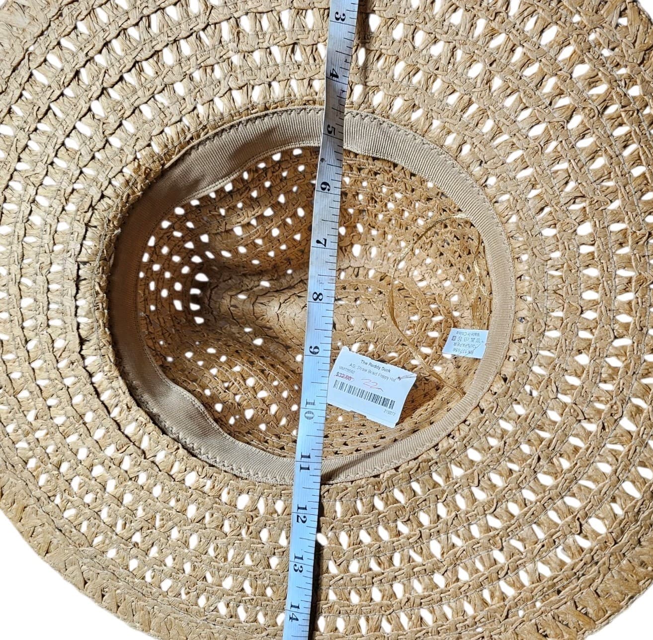 Straw Braid Floppy Sun Hat (Nwt) One Size Fits All - Thumbnail 6