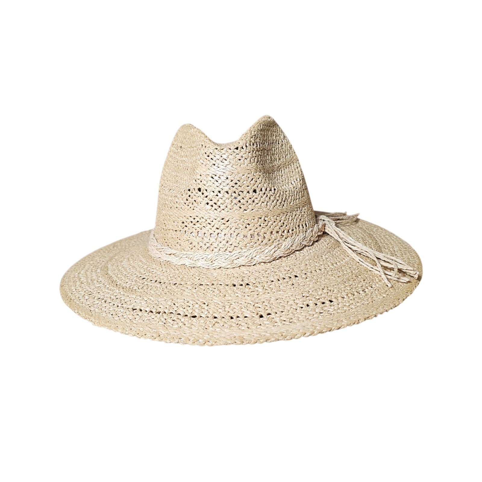 Straw Hat W/Braided Rope Band Nwt One Size Fits All - Thumbnail 2