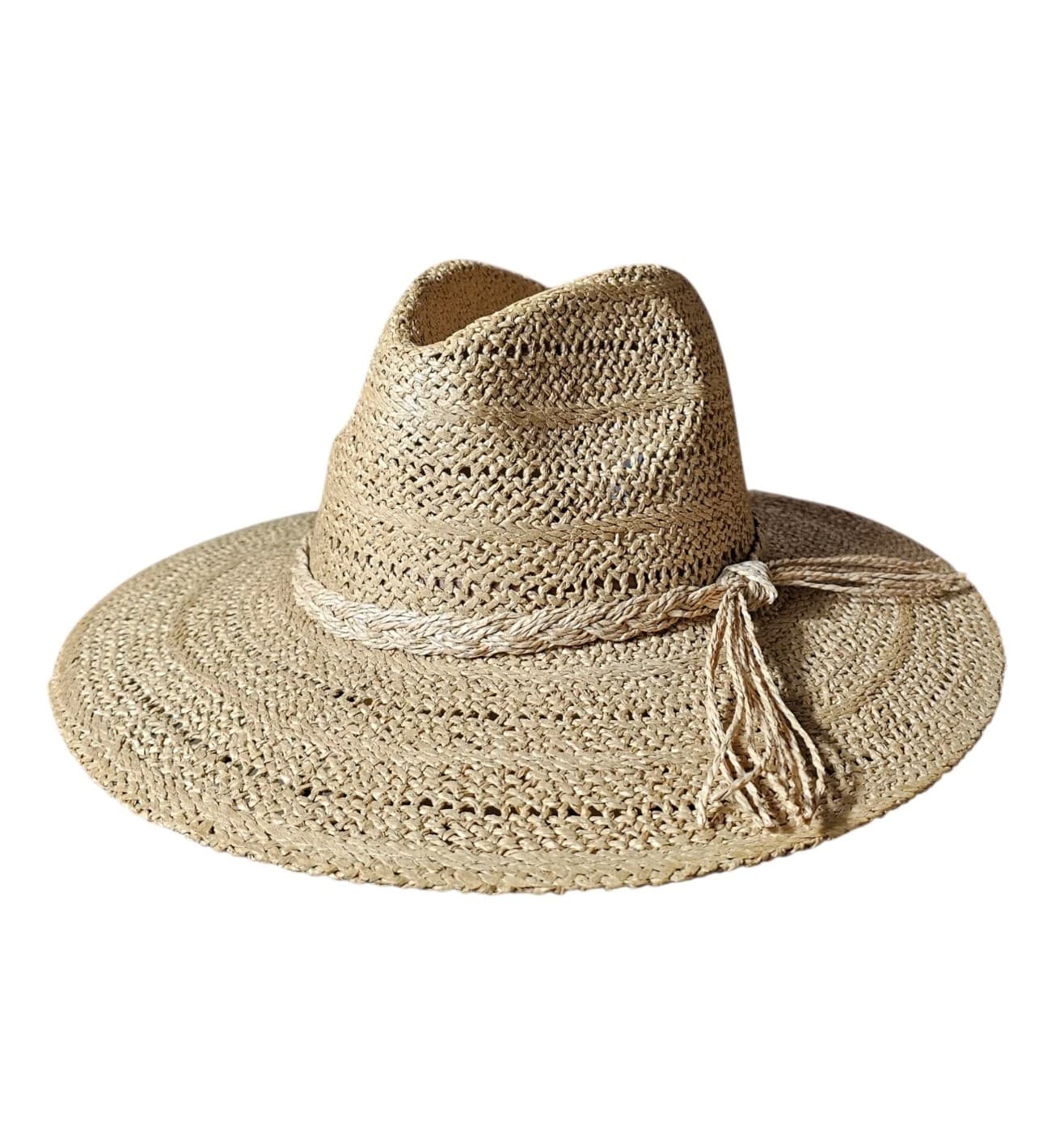Straw Hat W/Braided Rope Band Nwt One Size Fits All - Thumbnail 3