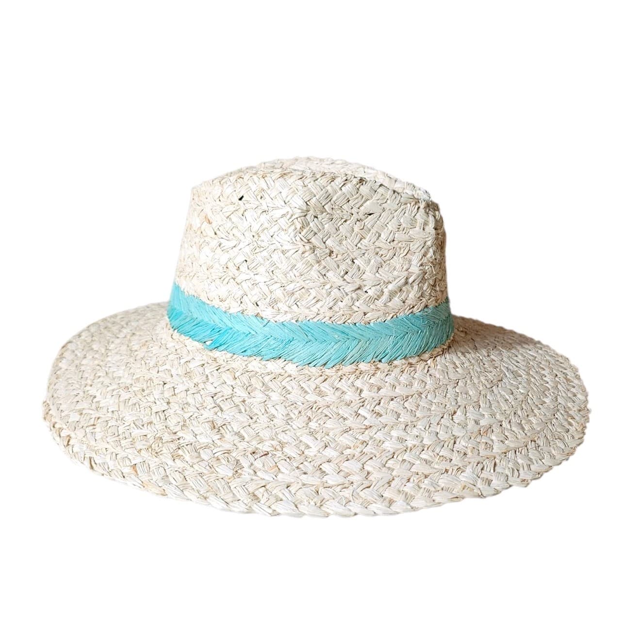 Braided Rafia Leaf Strap Sun Hat New With Tags - Thumbnail 4