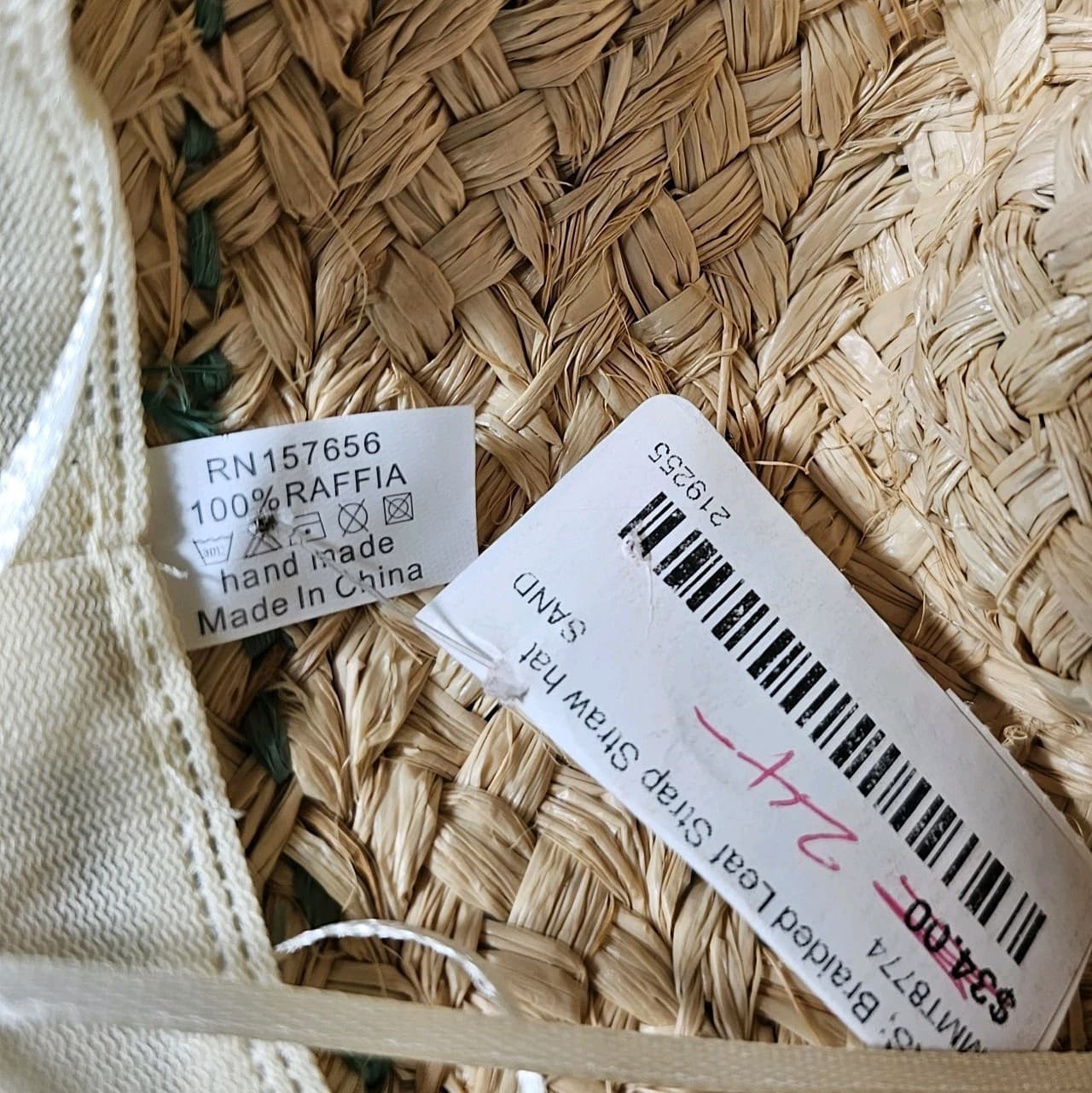 Braided Rafia Leaf Strap Sun Hat New With Tags - Thumbnail 9