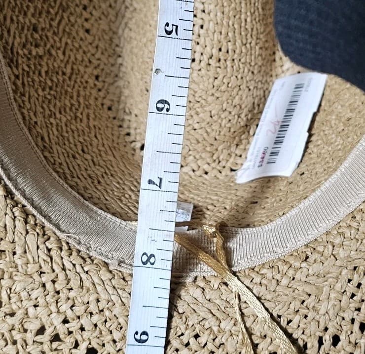 Straw Hat W/Braided Rope Band Nwt One Size Fits All - Thumbnail 7
