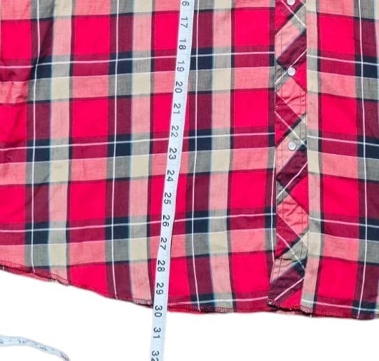 Vintage Wrangler Western Pearl Snap Double Pocket Plaid Shirt Men's 2XL - Thumbnail 6