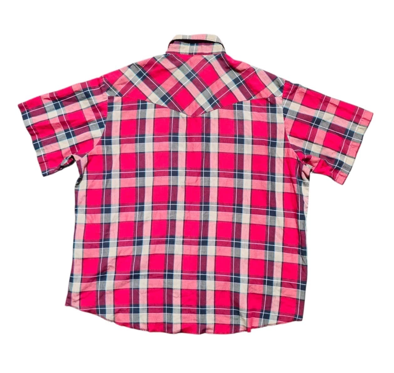 Vintage Wrangler Western Pearl Snap Double Pocket Plaid Shirt Men's 2XL - Thumbnail 5