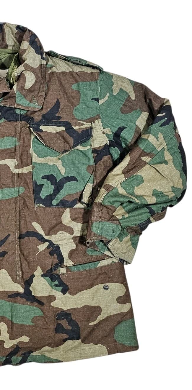 Vintage Woodland Camo Cold Weather Field Coat Small Reg M65 Alpha Industries - Thumbnail 4