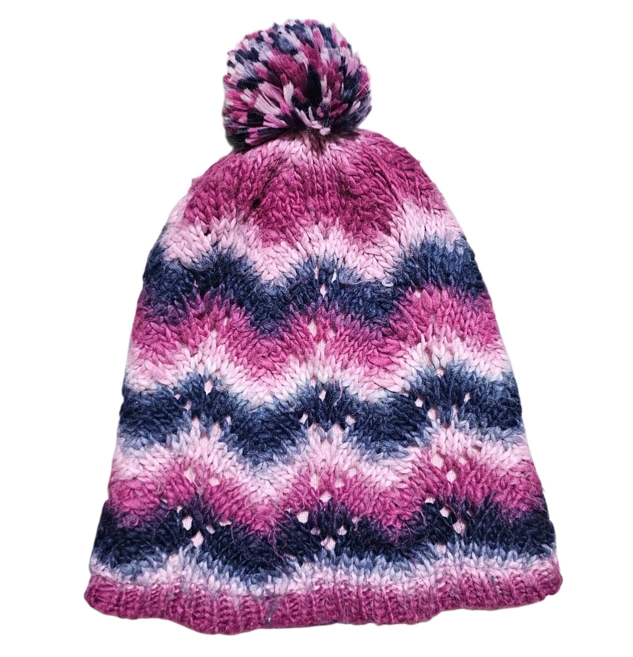 Knitted Pom Pom Beanie One Size - Thumbnail 4