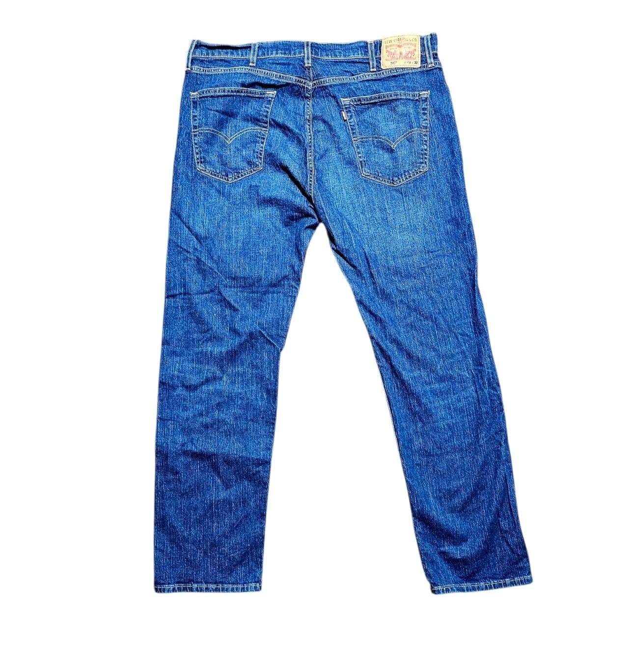 Levis 505 Mens Blue Jeans Sz 40x32 Regular Fit Denim Red Tab - Thumbnail 5